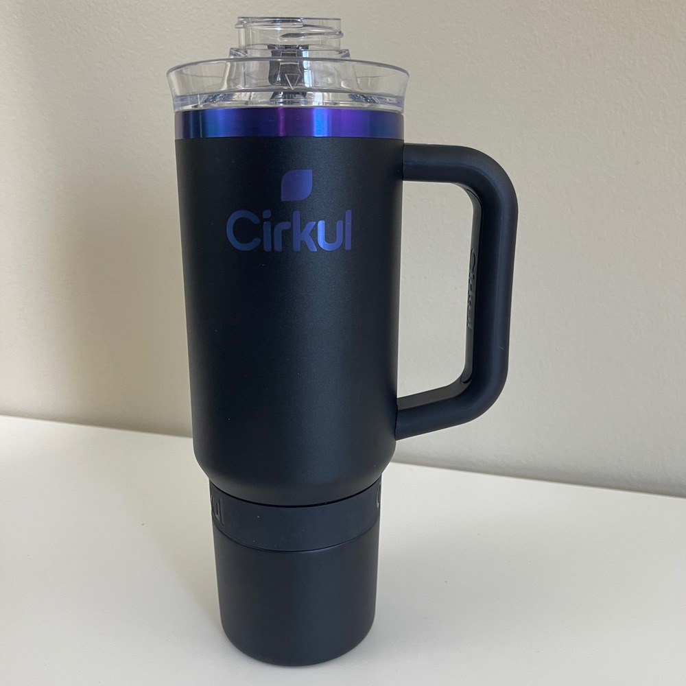 Cirkul StrawSip Tumbler 30oz Eclipse Black Purple Insulated Travel Bottle NEW